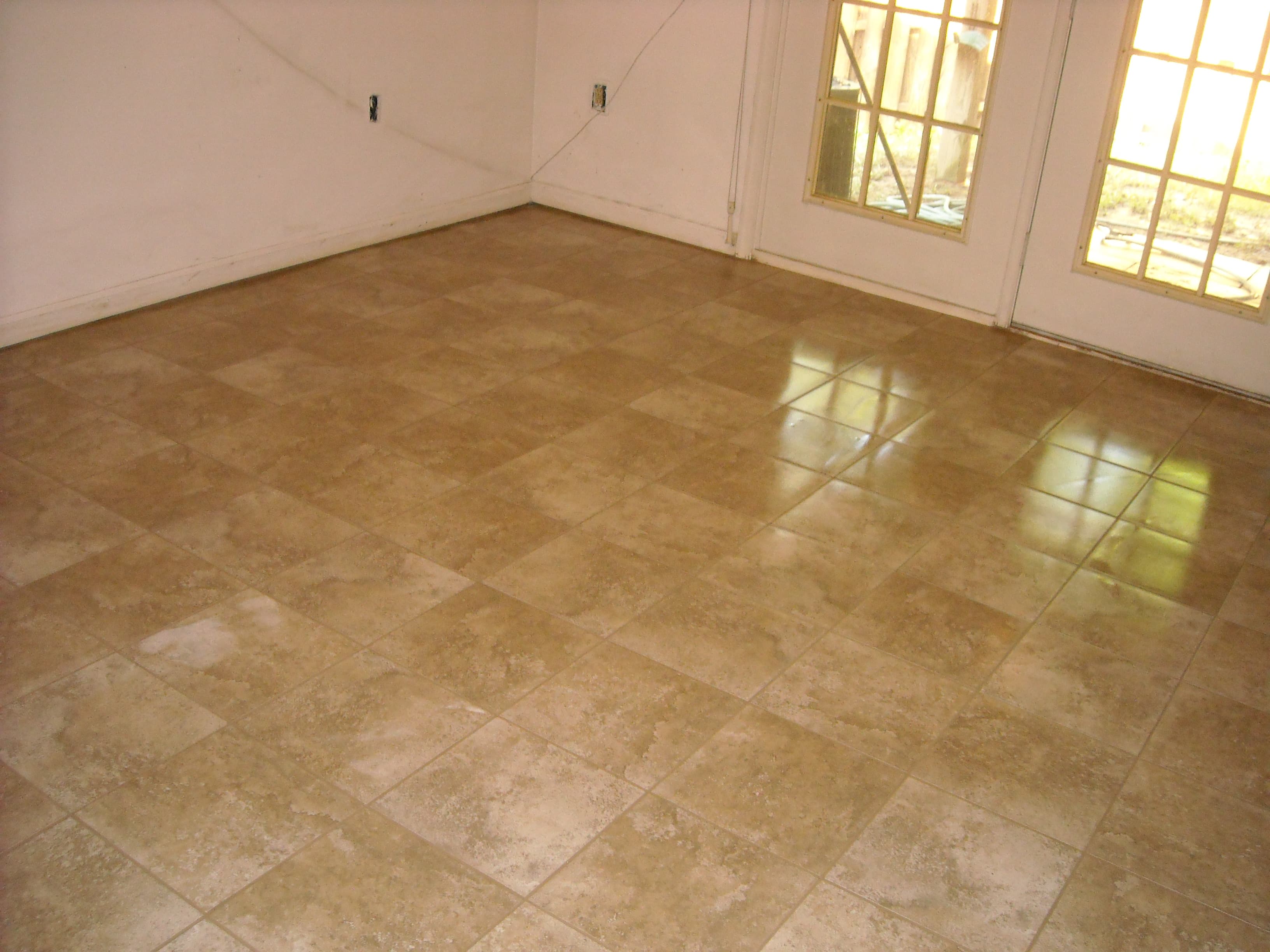 Ceramic tile floor installation after image 2
